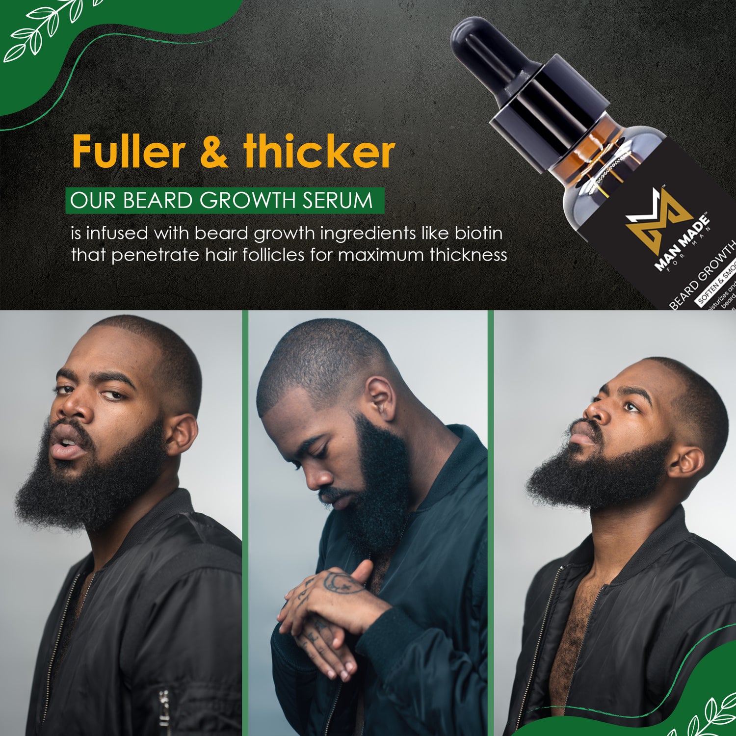 Man Made for Man Beard Growth Oil Soften &amp; Smooth (1 fl oz)