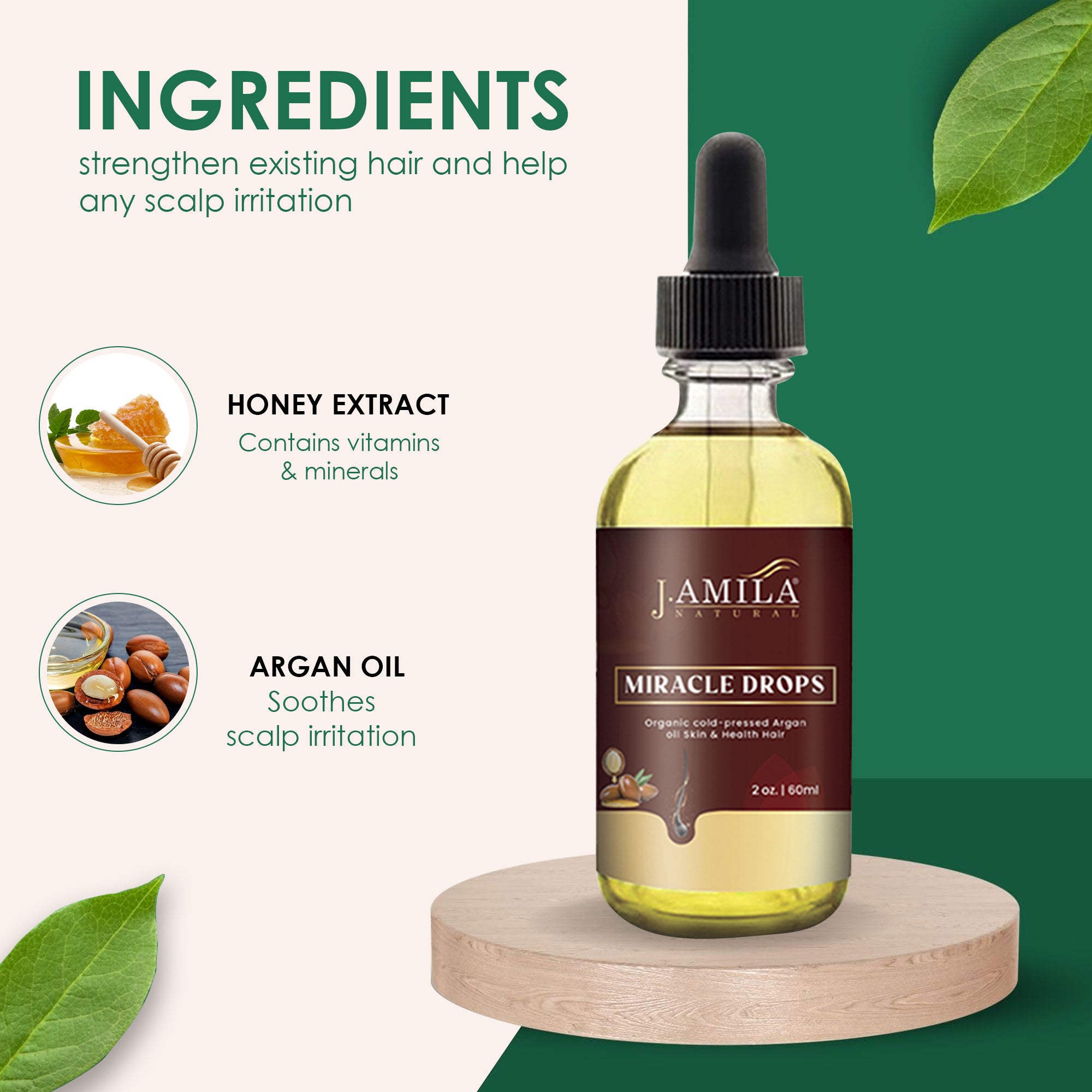 J. AMILA Miracle Drops Organic Cold-Pressed Argan Oil (2oz)