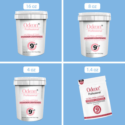 Odeon Professional Ultra-Lifting Powder Up To 9++ level With Mixing Bowl &amp; Dye Brush (16oz)