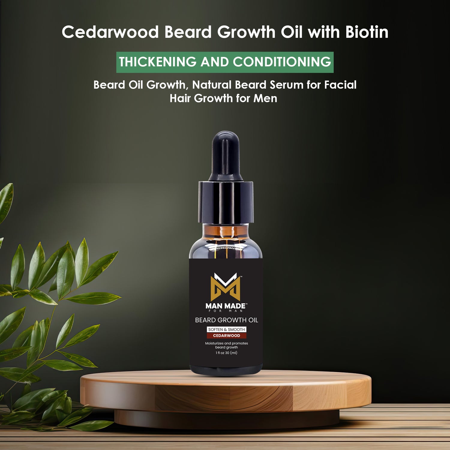 Man Made for Man Beard Growth Oil Cedarwood (1 fl oz)