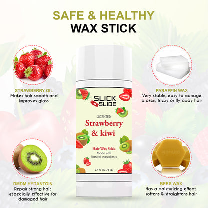 Slick N Slide Strawberry &amp; Kiwi Hair Wax Stick 2.7 fl oz