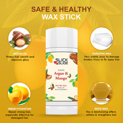 Slick N Slide Argan and Mango Hair Wax Stick 2.7oz