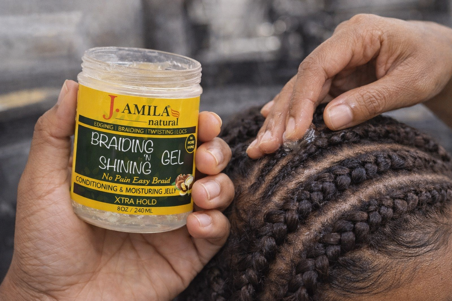 Jamila Natural Award-Winning Braiding ’N Shining Gel – Xtra Hold (8oz / 240ml)