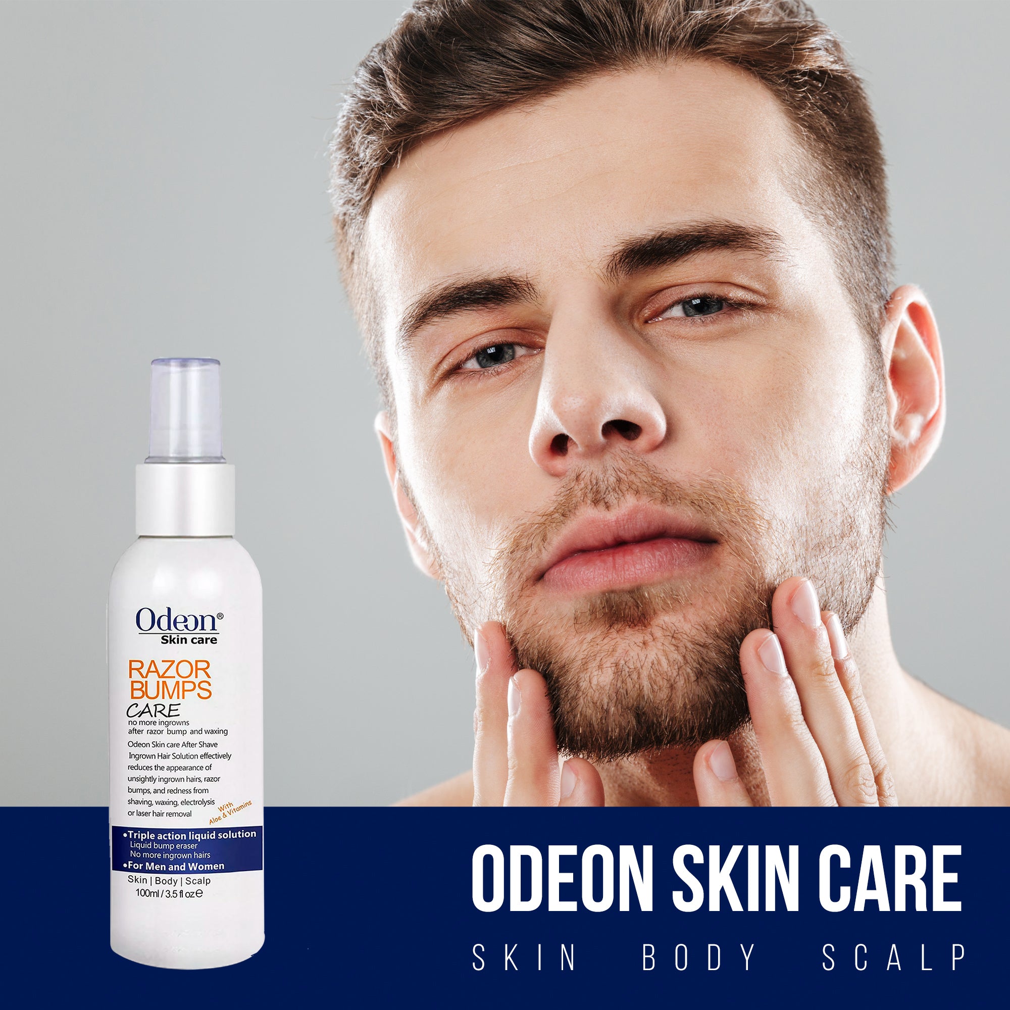 Odeon Skin Care Razor Bumps Treatment - Smooth, Soothing Relief for Irritation-Free Skin (3.5oz)