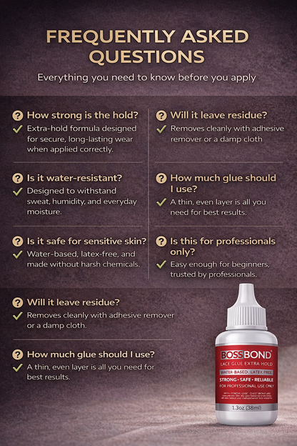 BossBond Lace Glue Extra Hold &amp; Xtreme Hold 1.3oz (2 Pack)