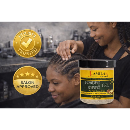 Jamila Natural Award-Winning Braiding ’N Shining Gel – Xtra Hold (8oz / 240ml)