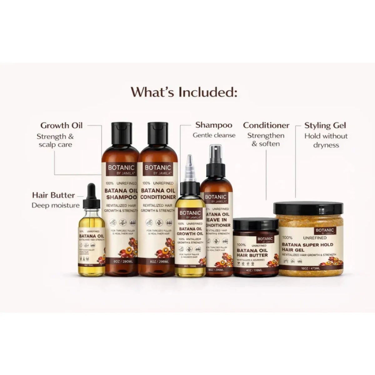 Botanic Hair care. 100% Unrefined Full Batana Hair Care Routine Line Products 100% Unrefined Batana Oil System