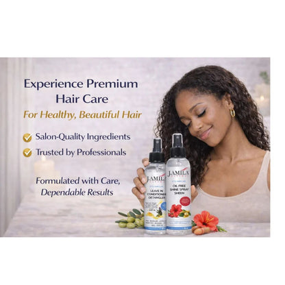 J. AMILA Natural Leave-In Conditioner &amp; Detangler Spray with Vitamin E &amp; Olive Oil – Heat &amp; UV Protection for Wigs, Braids, Natural &amp; Synthetic Hair (8 oz)