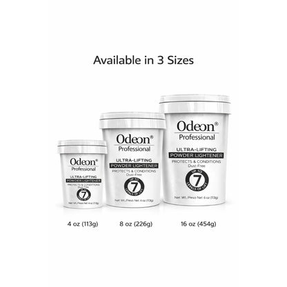 Odeon® Professional Ultra-Lifting Powder Lightener – Dust-Free Bleach, Up to 7 Levels of Lift (16 Oz)
