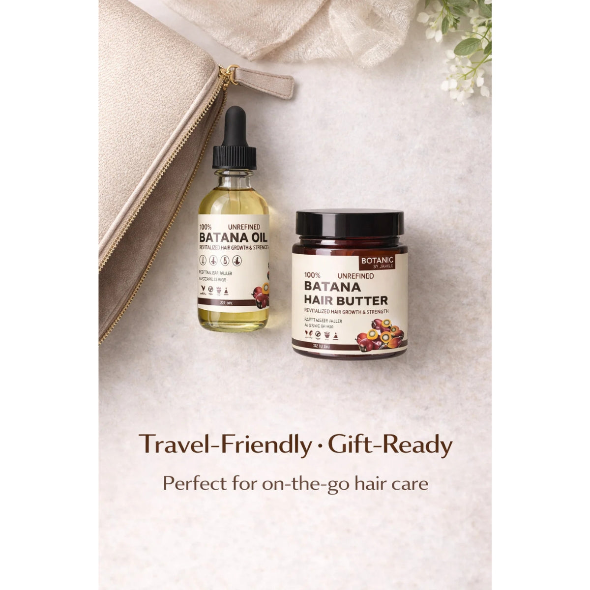 Botanic Hair Care 100% Unrefined Bundle Travel / Starter Batana Hair Care Bundle Growth Oil &amp; Hair Butter