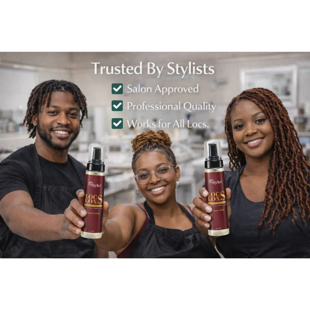 STYLO™ Locs Loxs Super Hold Hair Gel &amp; Styling Foaming Lotion Extreme Hold Bundle • Pack of 2