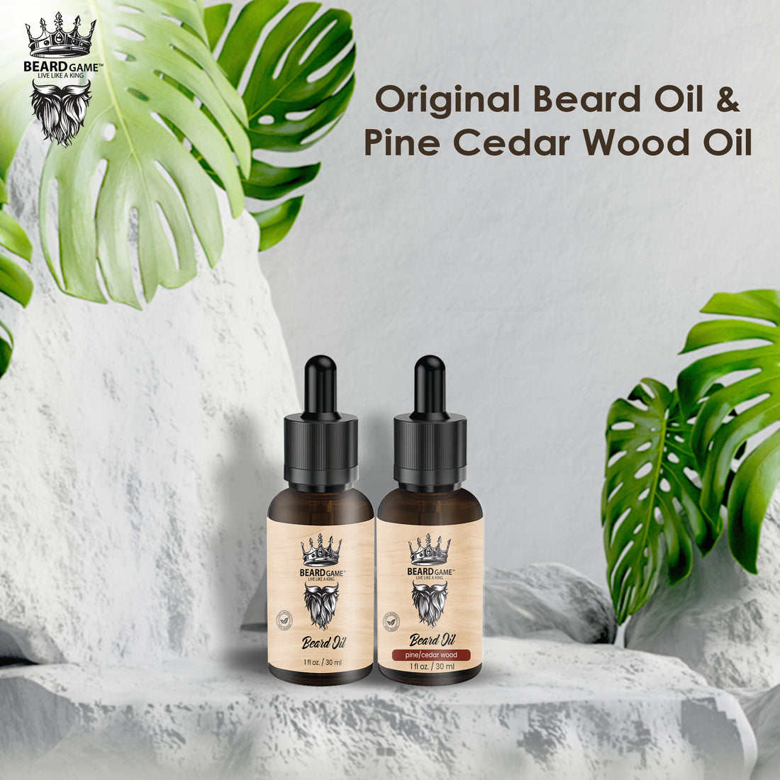 BeardGame Beard Oil &amp; Pine Cedar Wood Oil 1 Fl oz (30ml)