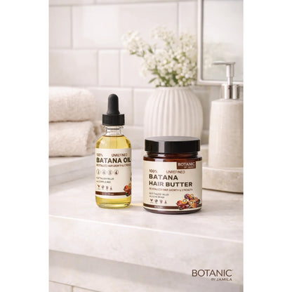 Botanic Hair Care 100% Unrefined Bundle Travel / Starter Batana Hair Care Bundle Growth Oil &amp; Hair Butter