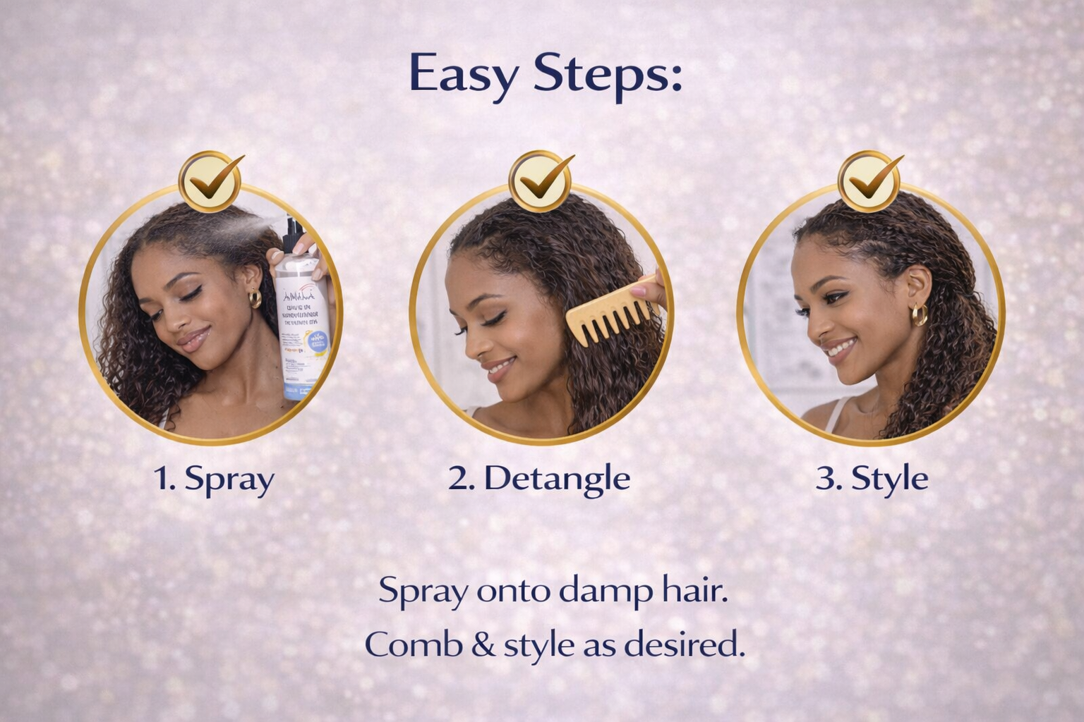 J. AMILA Natural Leave-In Conditioner &amp; Detangler with Vitamin E &amp; Coconut Oil – Heat &amp; UV Protection for Natural, Wigs, Braids &amp; Synthetic Hair (8 oz)