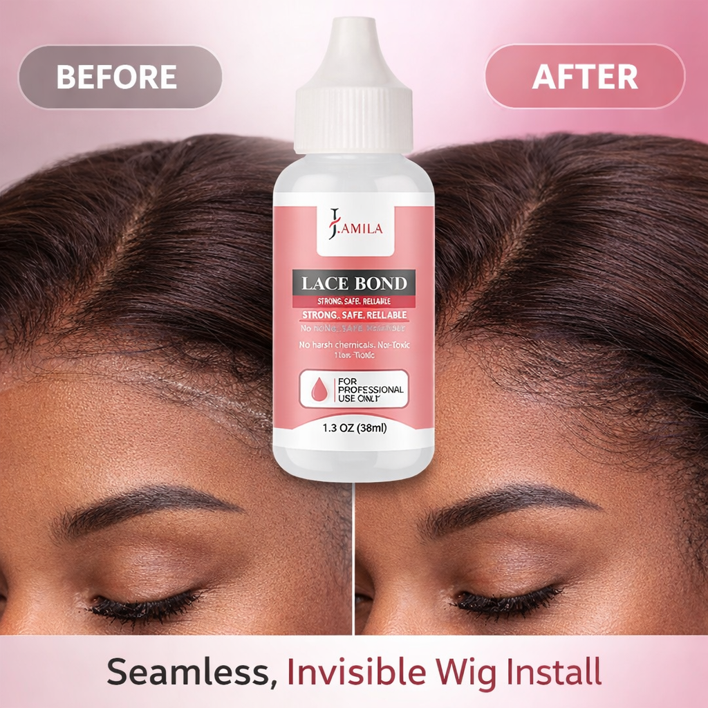 J.AMILA® Professional Lace Bond Strong, Safe, Reliable Hair Adhesive Water and Oil Resistant for Invisible Wig Bonding 1.3 oz 38ml