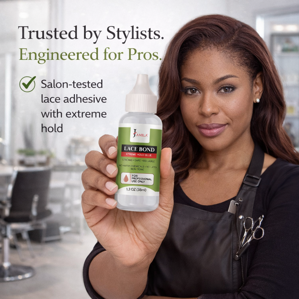 J.AMILA® Lace Bond Xtreme Hold Glue | Invisible, Non-Toxic Professional Wig Adhesive – 1.3 oz (38 ml)