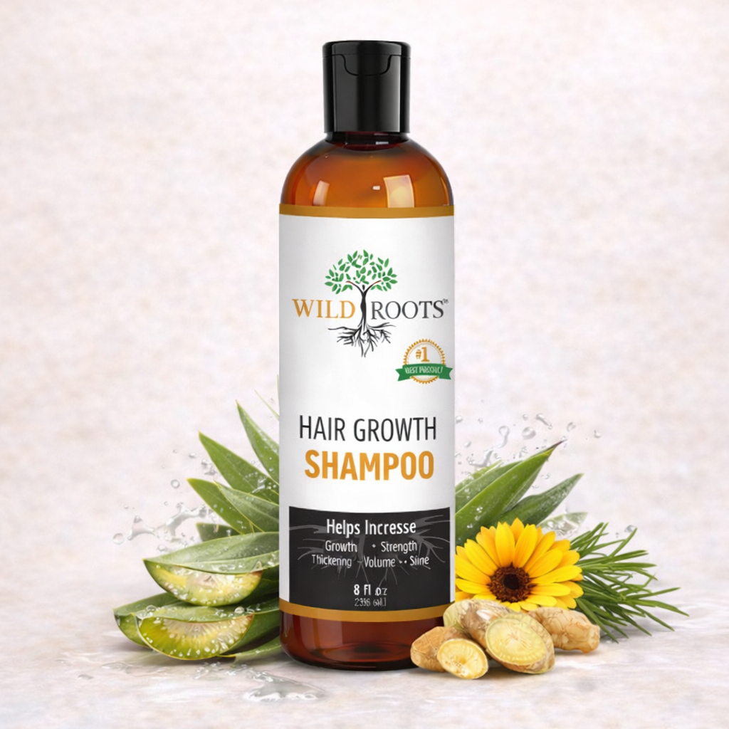 Wild Roots Hair Growth Shampoo – Strengthening &amp; Thickening Formula for Fuller, Healthier Hair (8oz)