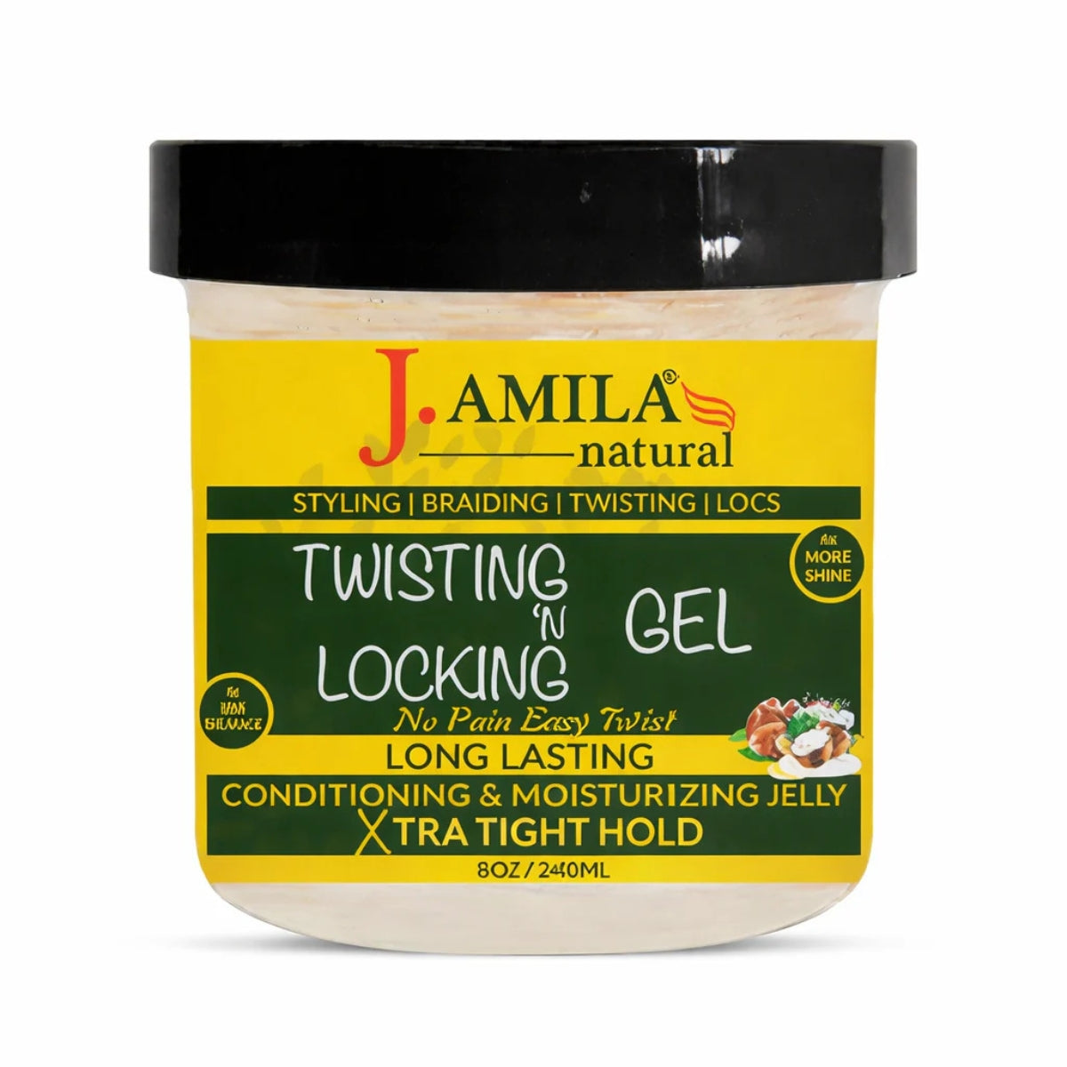 J. Amila Natural Award-Winning– Xtra Hold Twisting ‘N Locking Gel (8oz / 240ml)