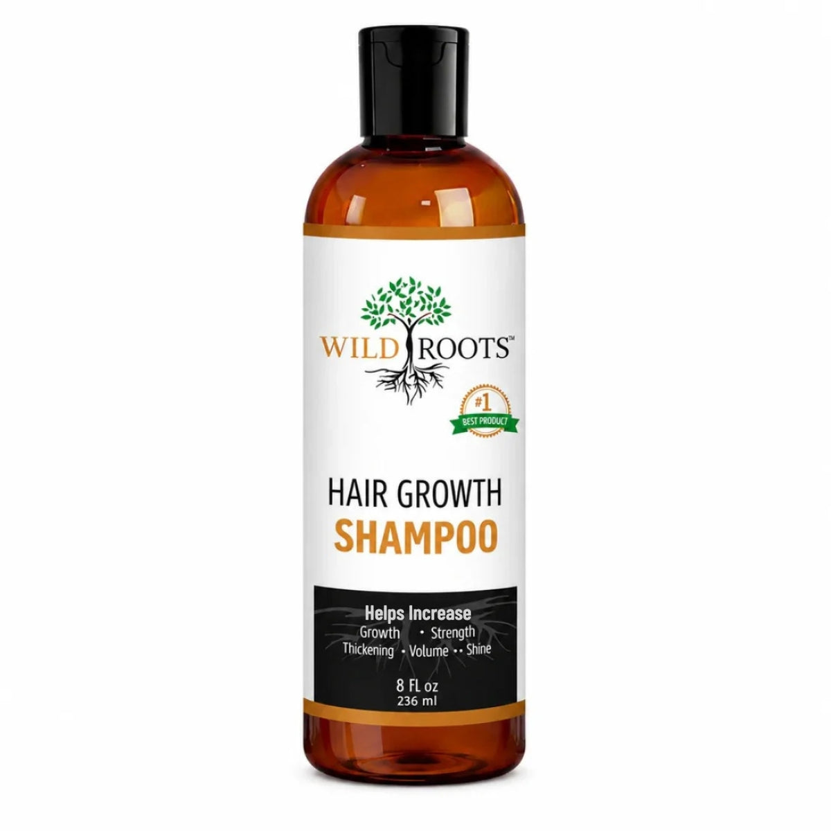 Wild Roots Hair Growth Shampoo – Strengthening &amp; Thickening Formula for Fuller, Healthier Hair (8oz)