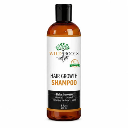 Wild Roots Hair Growth Shampoo – Strengthening &amp; Thickening Formula for Fuller, Healthier Hair (8oz)