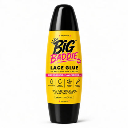 BIG BADDIE Lace Glue – Maximum Hold Waterproof Wig Adhesive with Precision &amp; Silicon Tip (1.3oz / 38mL)