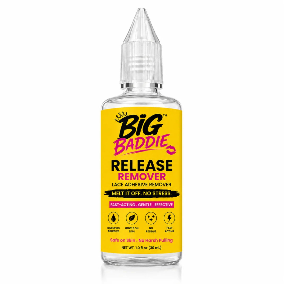 BIG BADDIE Release Remover – Fast-Acting Lace Adhesive Remover for Wigs, Gentle &amp; Residue-Free Formula (1.0oz / 30mL)