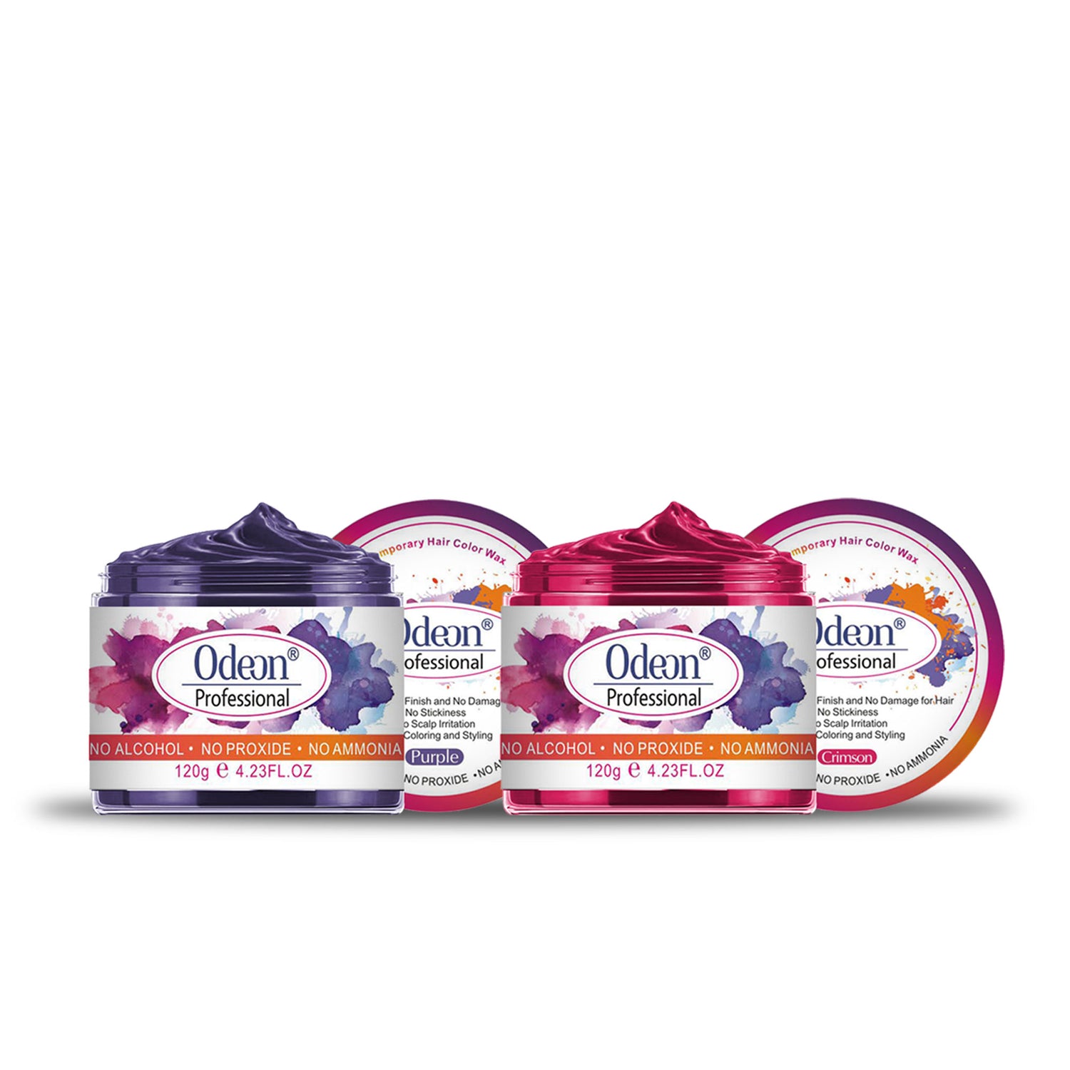 ODEON® HAIR COLOR WAX Purple &amp; Crimson Pack of 2 (4.23oz)
