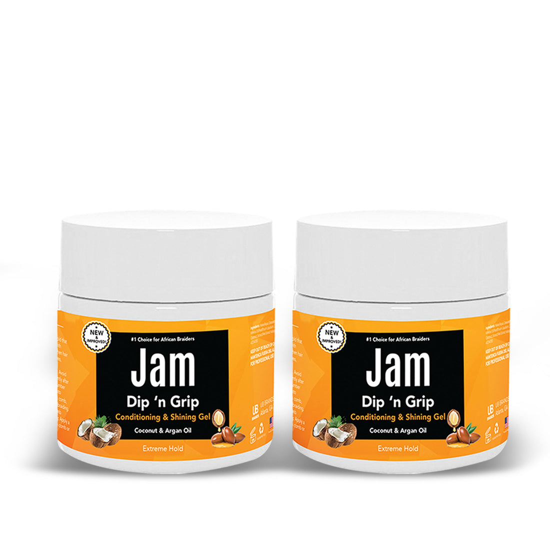 Jam Dip N Grip Coconut &amp; Argan Oil Shining Gel Pack of 2 (6oz)