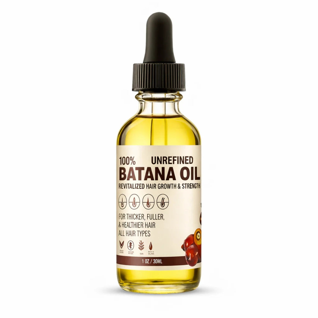 Botanic Hair Care. 100% Unrefined Batana Oil Hair Growth &amp; Scalp Treatment (1oz / 30ml)
