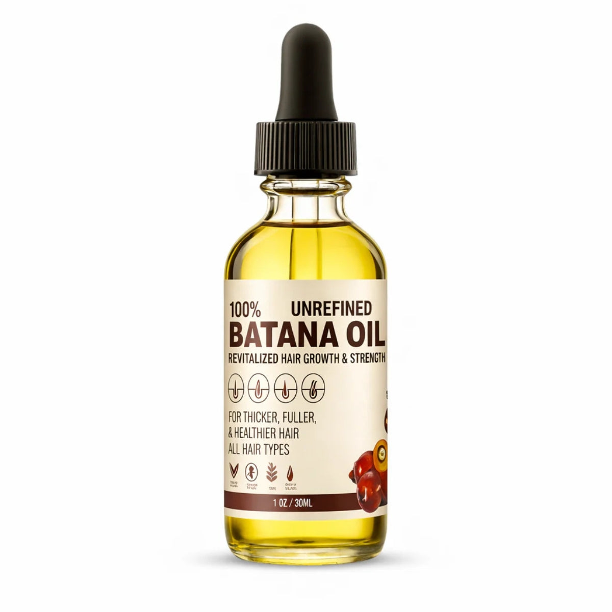 Botanic Hair Care. 100% Unrefined Batana Oil Hair Growth &amp; Scalp Treatment (1oz / 30ml)