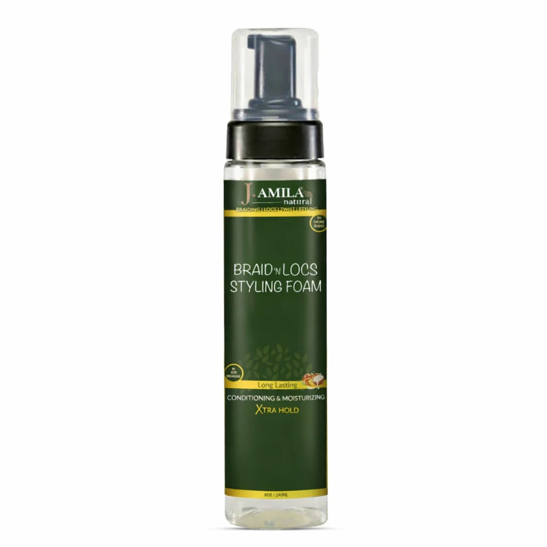 J. AMILA® Braid ’N Locs Styling Foam – Xtra Hold, Long-Lasting Shine (8oz)