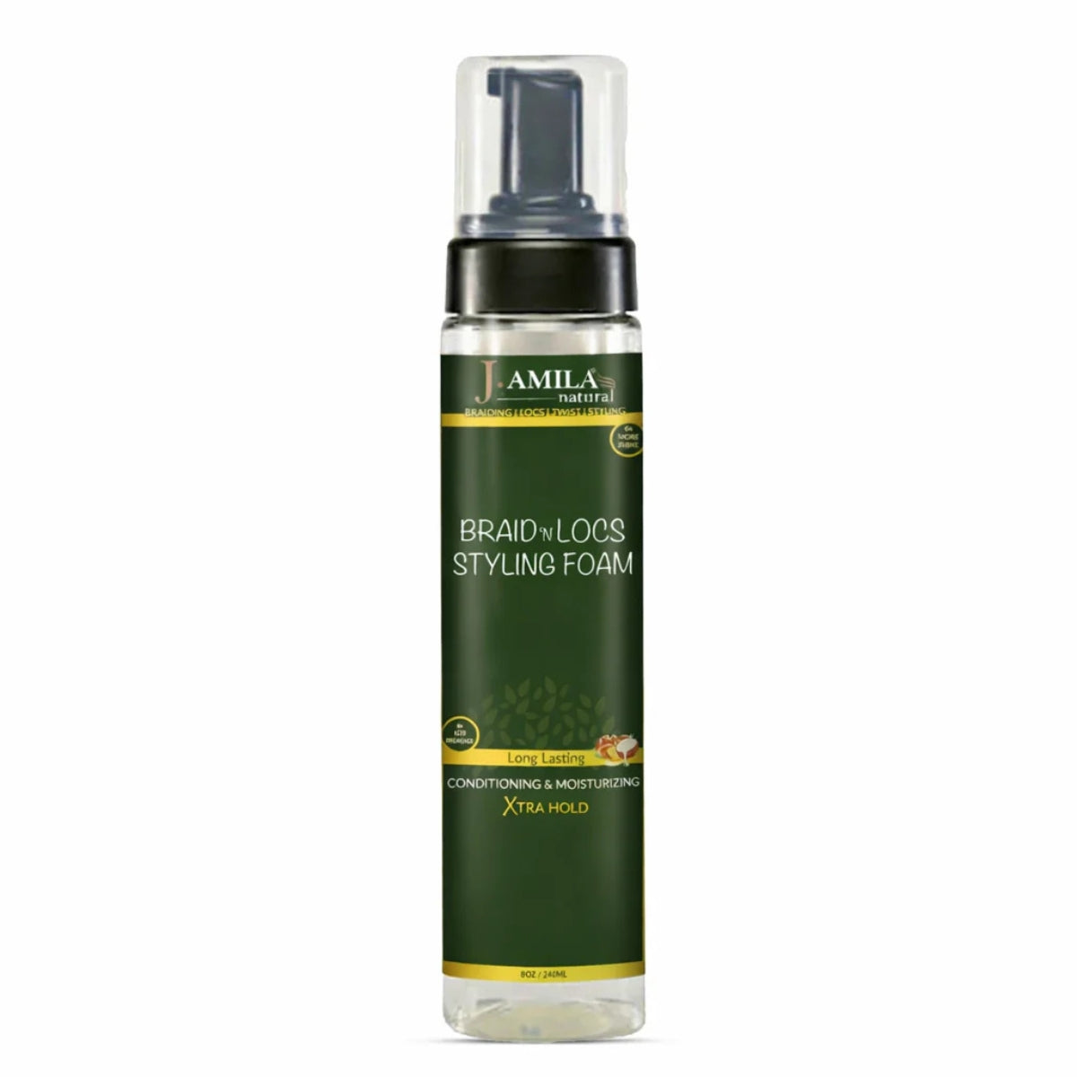 J. AMILA® Braid ’N Locs Styling Foam – Xtra Hold, Long-Lasting Shine (8oz)