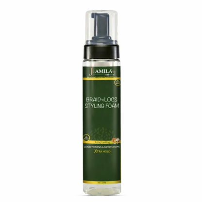 J. AMILA® Braid ’N Locs Styling Foam – Xtra Hold, Long-Lasting Shine (8oz)