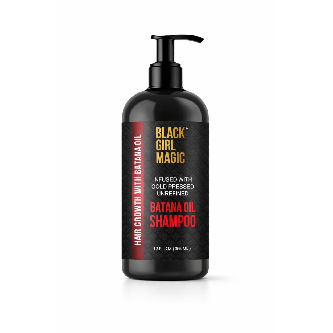 Black Girl Magic infused with gold pressed unrefined Batana hair oil shampoo, 12 Oz