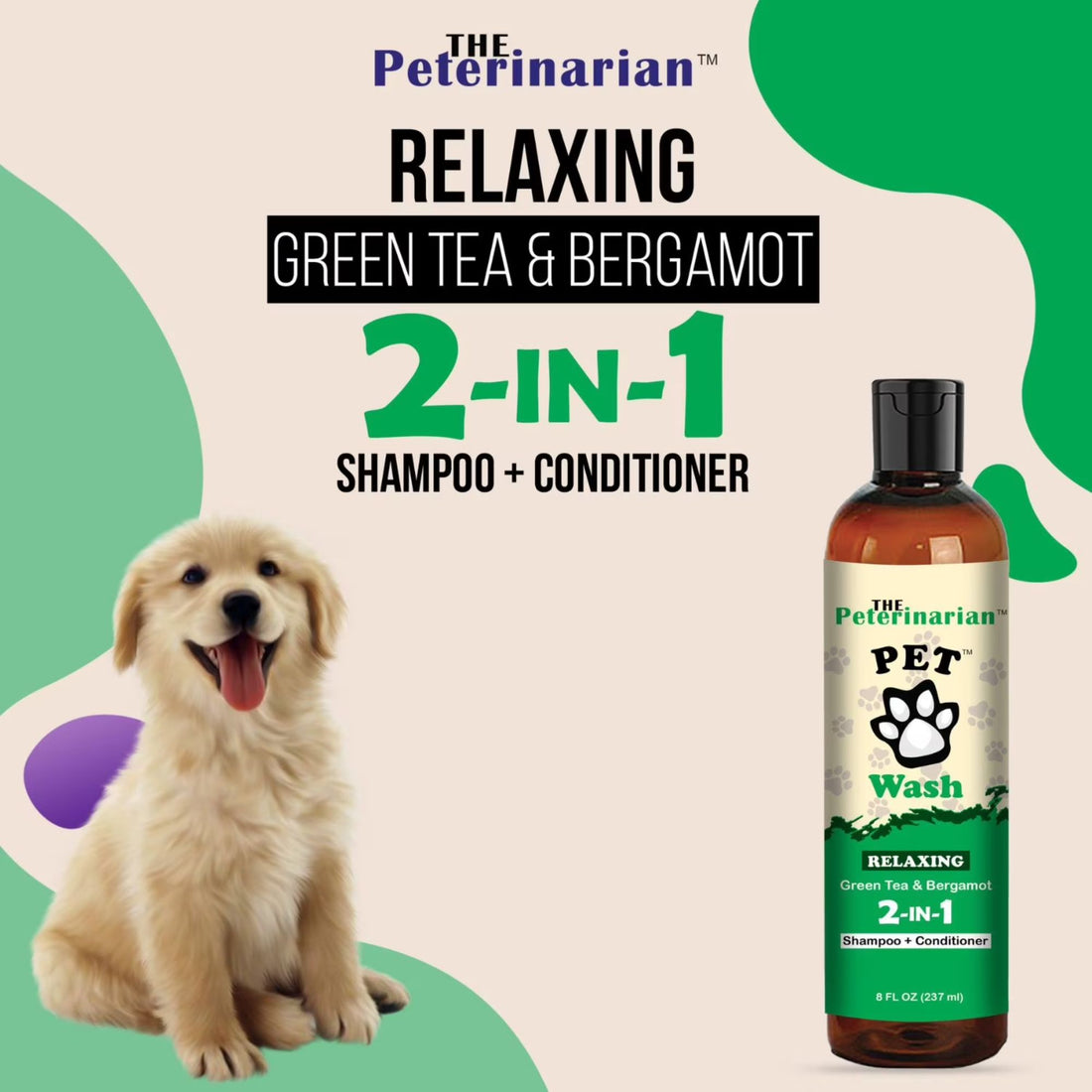 The Peterinarian™ Green Tea &amp; Bergamot 2-in-1 Shampoo + Conditioner 8oz