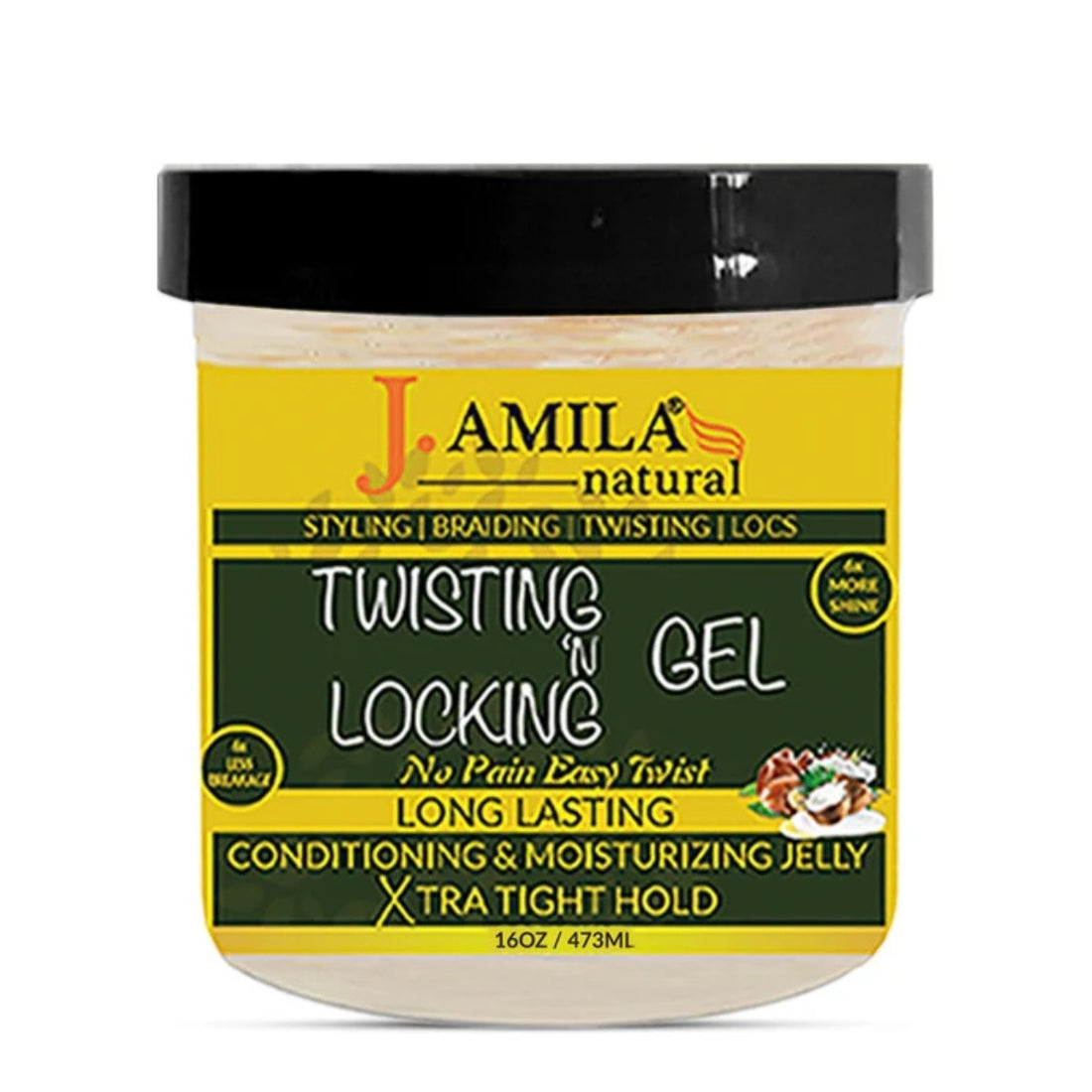 Jamila Natural Award-Winning– Xtra Hold Twisting ‘N Locking Gel (16oz / 473ml)