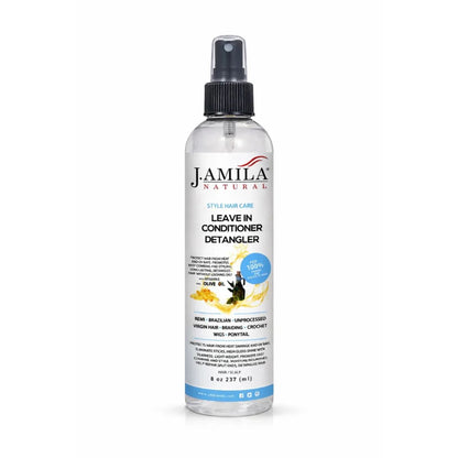 J. AMILA Natural Leave-In Conditioner &amp; Detangler Spray with Vitamin E &amp; Olive Oil – Heat &amp; UV Protection for Wigs, Braids, Natural &amp; Synthetic Hair (8 oz)
