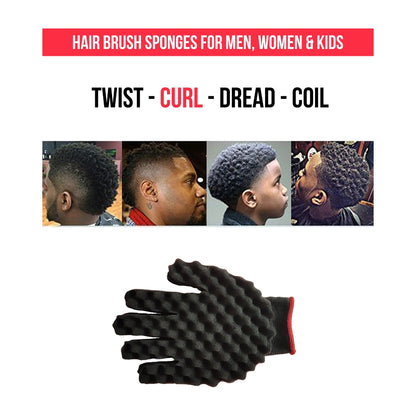 Sponge Brush Glove for Curls and Coils, Curling Sponge Glove for Men or Women Curls