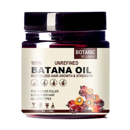 BOTANIC BY J.AMILA® 100% Unrefined Batana Oil Revitalized Hair Growth &amp; Strength – Thicker, Fuller &amp; Healthier Hair for All Hair Types 4oz / 118mL