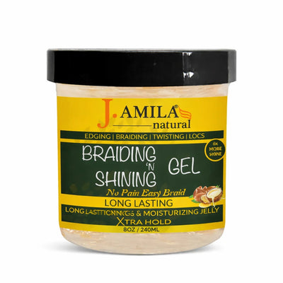 Jamila Natural Award-Winning Braiding ’N Shining Gel – Xtra Hold (8oz / 240ml)