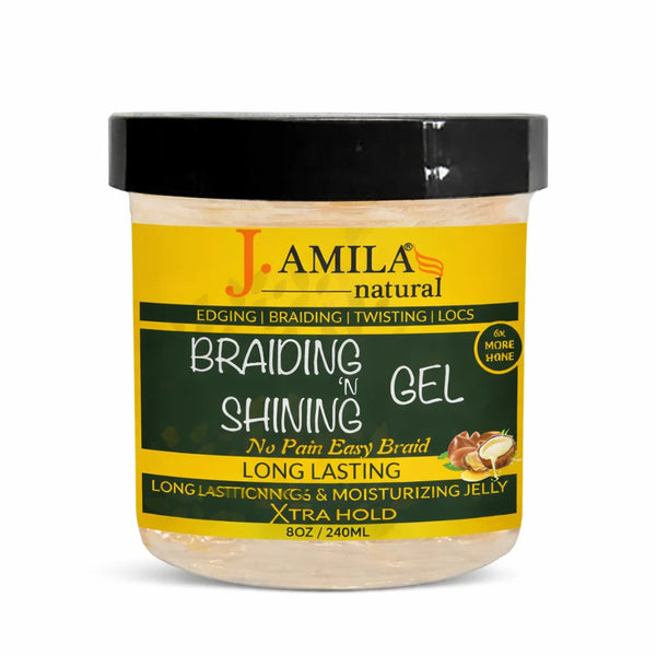 Jamila Natural Award-Winning Braiding ’N Shining Gel – Xtra Hold (8oz / 240ml)