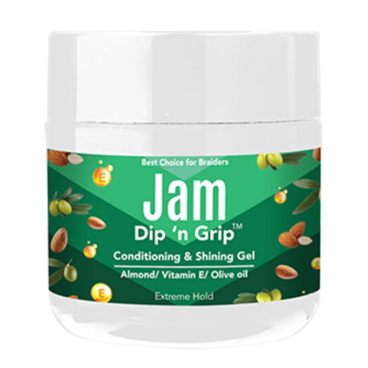 Jam Dip n Grip Almond and Vitamin E Conditioning &amp; Shining Hair Gel Extreme Hold  (4oz)