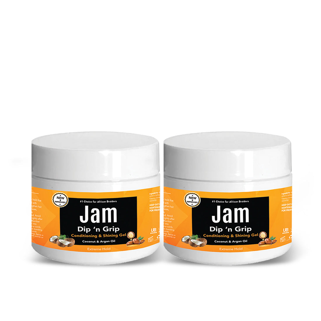 Jam Dip n Grip Coconut &amp; Argan Oil Conditioning &amp; Shining Gel Pack of 2 (8oz)