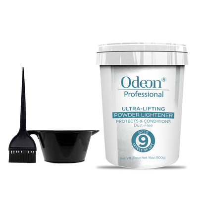 Odeon® Professional Ultra-Lifting Powder Lightener | Dust-Free | Includes Mixing Bowl &amp; Brush