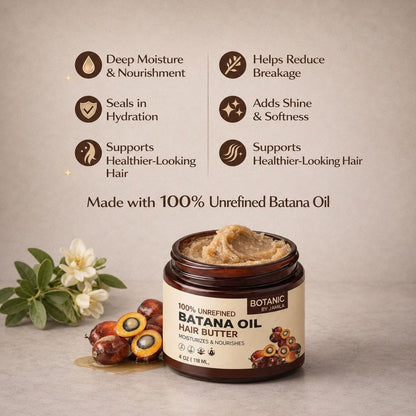 Botanic Batana Hair Butter – 100% Unrefined | Deep Moisture &amp; Strength (2oz &amp; 4oz)