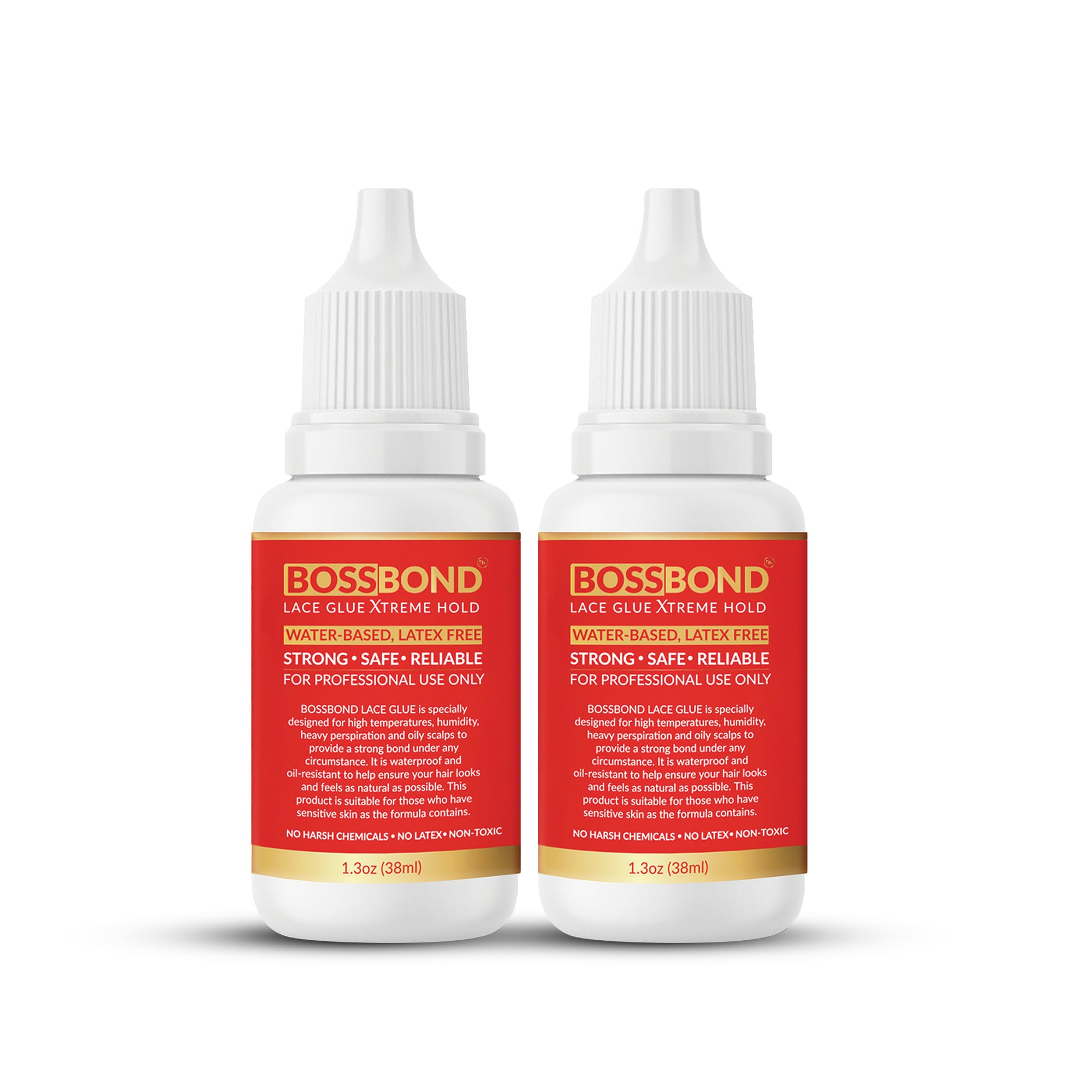 BOSSBOND Xtreme hold Lace Glue Pack of 2 (1.3 Fl oz)