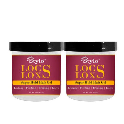 Stylo™ Locs Loxs Super Hold Hair Gel Locking, Twisting, Braiding &amp; Edges 2 Pack Deal 16oz
