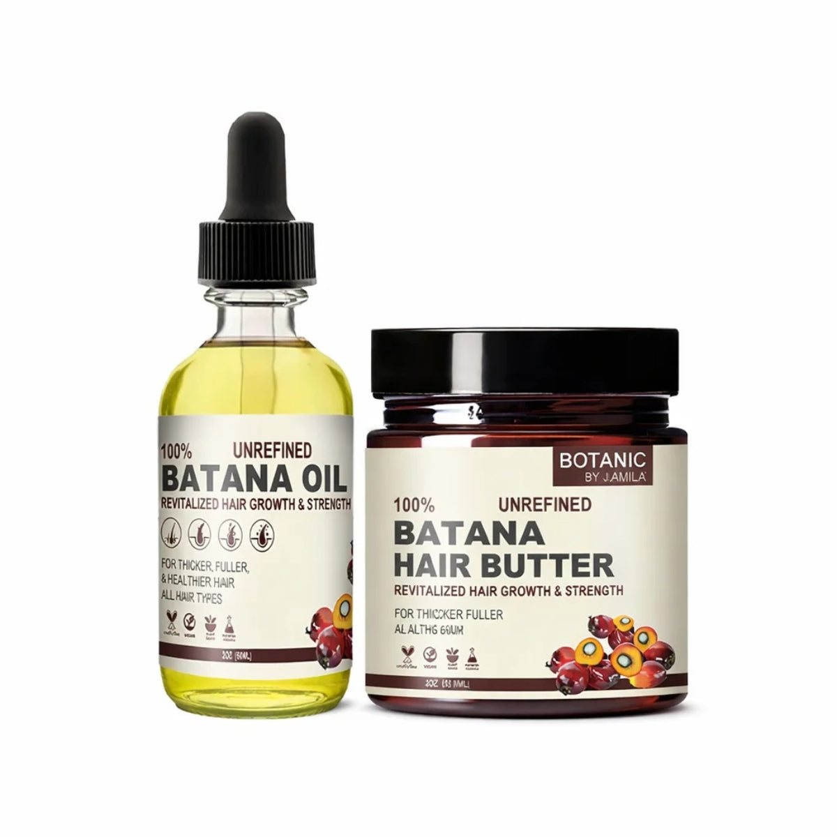 Botanic Hair Care 100% Unrefined Bundle Travel / Starter Batana Hair Care Bundle Growth Oil &amp; Hair Butter