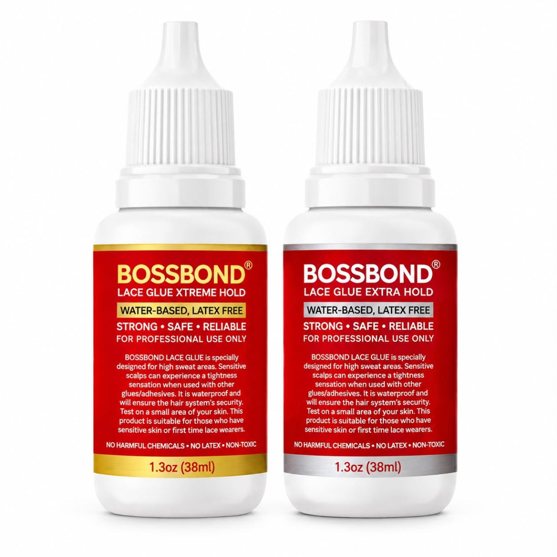 BossBond Lace Glue Extra Hold &amp; Xtreme Hold 1.3oz (2 Pack)