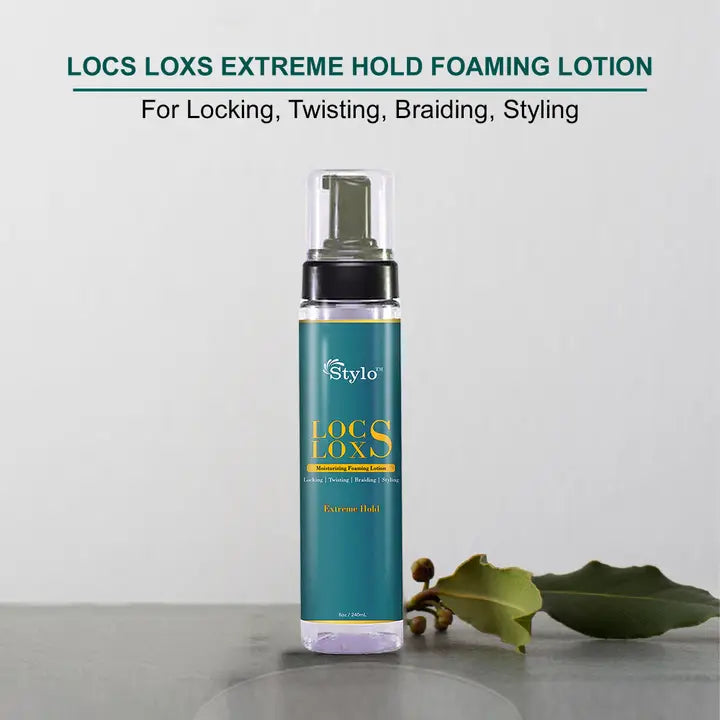 Stylo™ Locs Loxs Extreme Hold Foaming Lotion Locking, Twisting, Braiding &amp; Styling Mousse – Flake-Free Frizz Control 8oz / 240mL